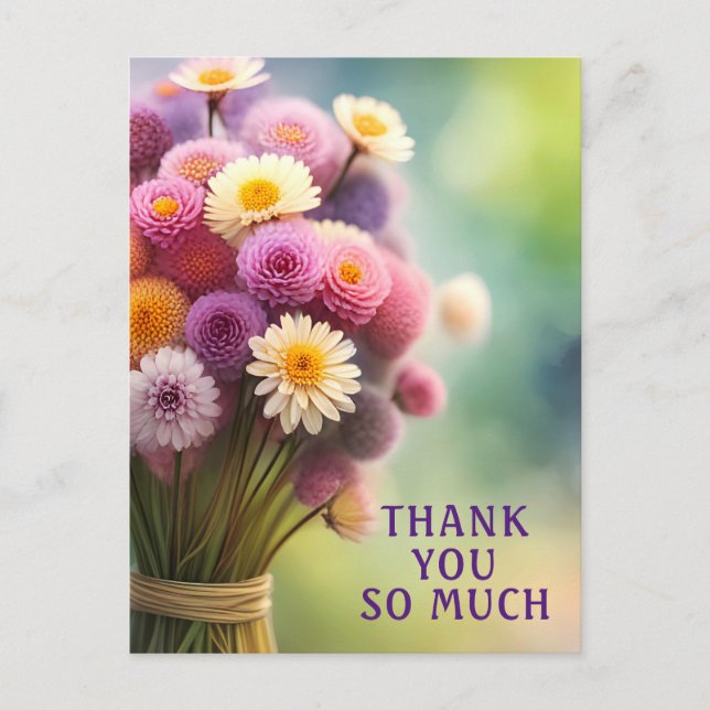 Tarjeta de agradecimiento floral encantadora (Anverso)