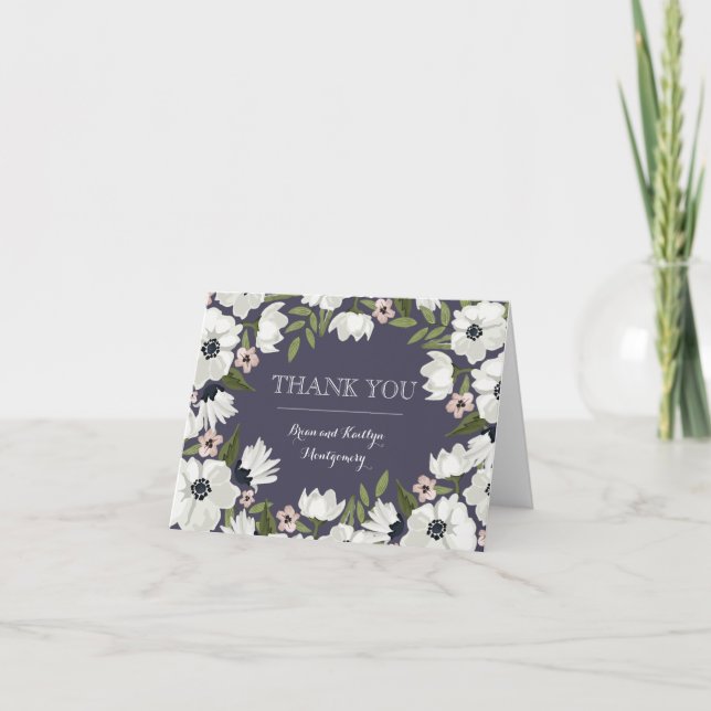 Tarjeta de agradecimiento floral encantadora - mor (Anverso)