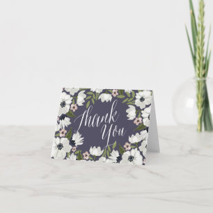 Tarjeta de agradecimiento floral encantadora - púr
