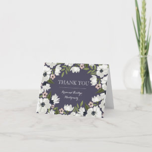 Tarjeta de agradecimiento floral encantadora - púr