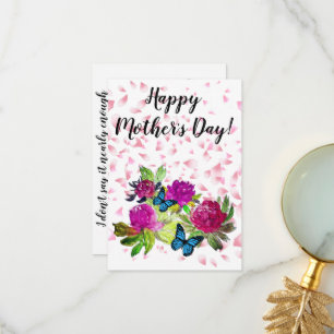 Tarjeta De Agradecimiento Floral Ephemera vibrant color pink art