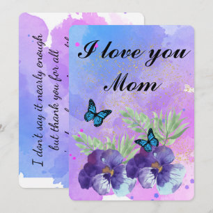 Tarjeta De Agradecimiento Floral Ephemera vibrant color pink art