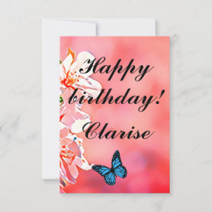 Tarjeta De Agradecimiento Floral Ephemera vibrant color pink art