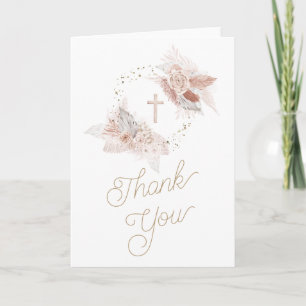 tarjeta de agradecimiento floral evento religioso