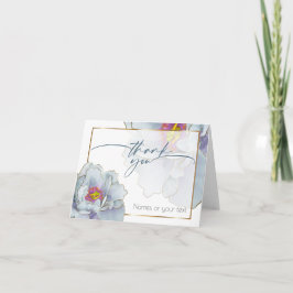 Tarjeta De Agradecimiento Floral exótica azul y laguna