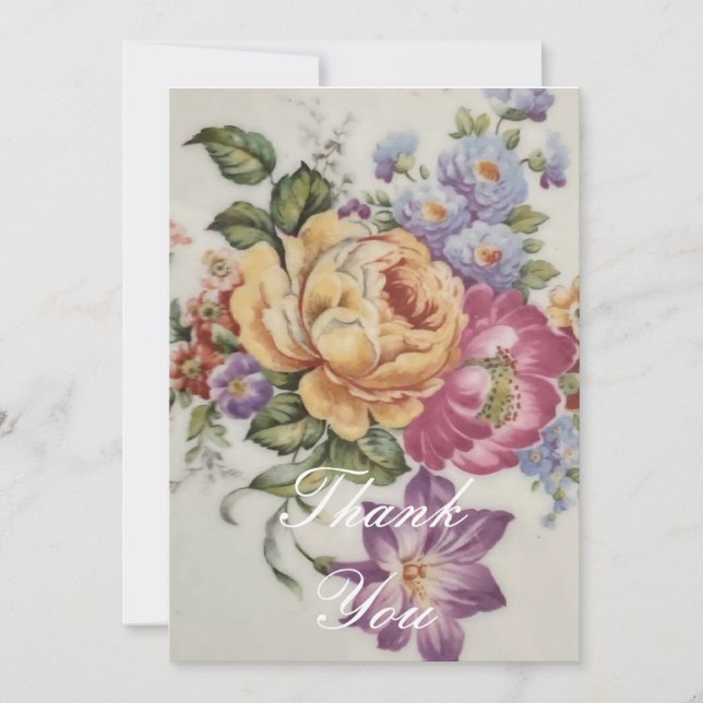 Tarjeta De Agradecimiento Floral Fancy (Anverso)
