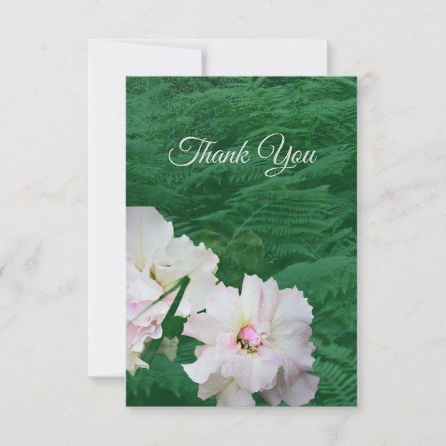 Tarjeta De Agradecimiento Floral Fern and Gardenia  Thank You Card (Anverso)