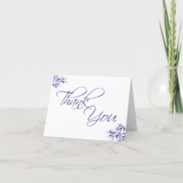 Tarjeta de agradecimiento floral formal doblada