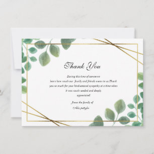 Tarjeta de agradecimiento floral funeral