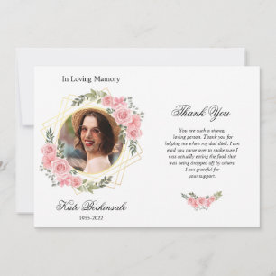 Tarjeta de agradecimiento floral funeral