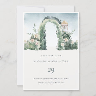 Tarjeta De Agradecimiento Floral Garden Arch Botanical Save the Date Card