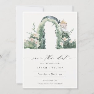 Tarjeta De Agradecimiento Floral Garden Arch Botanical Save the Date Card