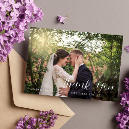 Tarjeta De Agradecimiento Floral Garden Morple Violet Lavender Gracias