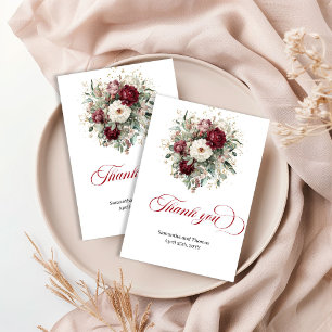 Tarjeta de agradecimiento floral Glam Marsala Euca