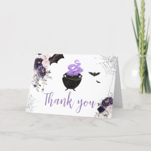 Tarjeta De Agradecimiento Floral Gothic Halloween Coffin Baby Shower