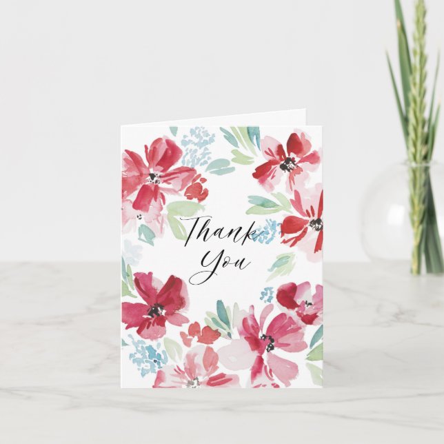 Tarjeta De Agradecimiento Floral gracias (Anverso)