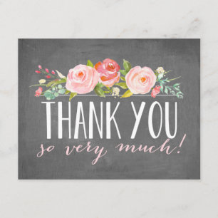 Tarjeta De Agradecimiento Floral   Gracias