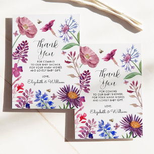 Tarjeta De Agradecimiento Floral Gracias Baby Shower