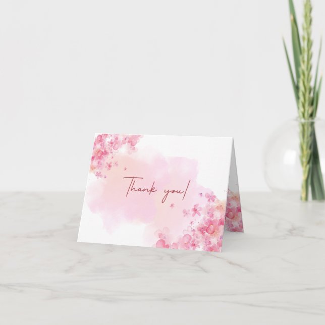 Tarjeta De Agradecimiento Floral Gracias Boda Card (Anverso)