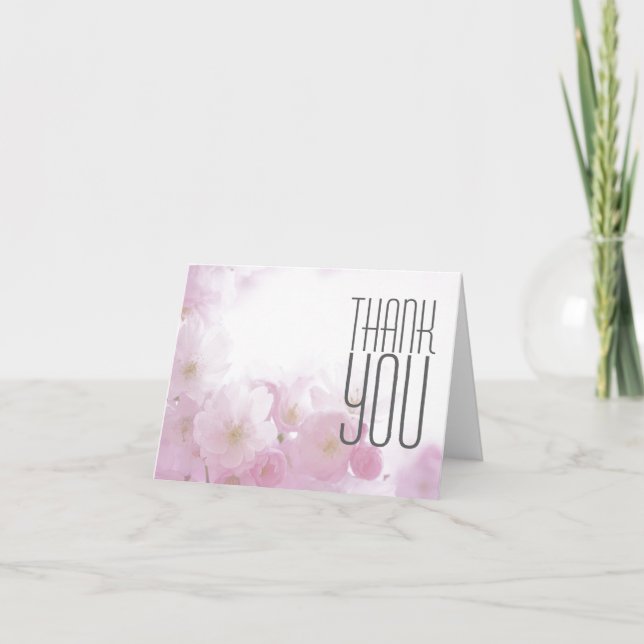 Tarjeta De Agradecimiento Floral Gracias Elegante Llanura Moderna (Anverso)