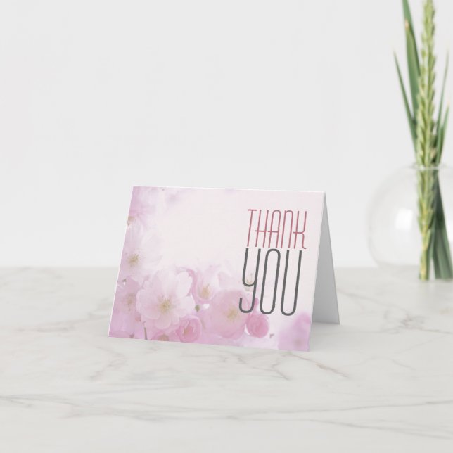 Tarjeta De Agradecimiento Floral Gracias Elegante Moderno Plano Moderno (Anverso)