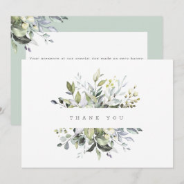 Tarjeta De Agradecimiento Floral Greenery Polvorienta