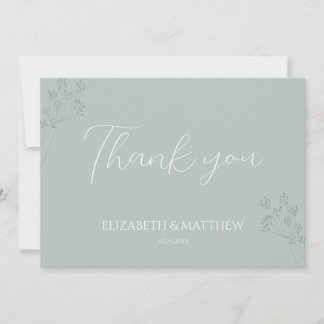 Tarjeta De Agradecimiento Floral Greenery Wedding Thank You Card
