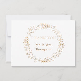 Tarjeta De Agradecimiento Floral Halo Laurel Garland Boda Gracias