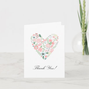 Tarjeta De Agradecimiento Floral Heart Gracias