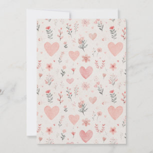 Tarjeta de agradecimiento Floral Hearts