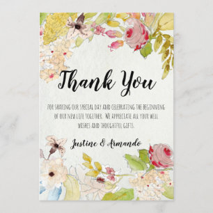 TARJETA DE AGRADECIMIENTO FLORAL HERMOSA