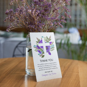 Tarjeta De Agradecimiento Floral Holy Cross Funeral Photo