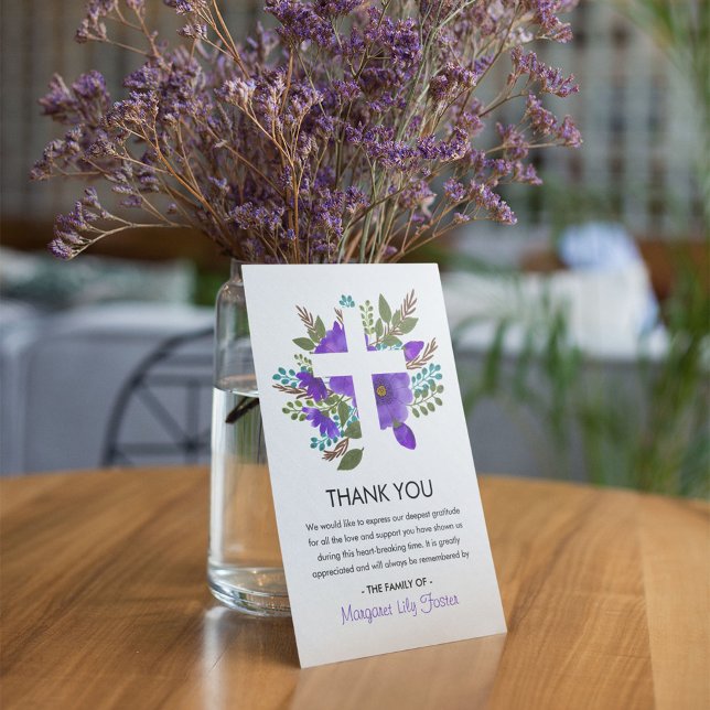 Tarjeta De Agradecimiento Floral Holy Cross Funeral Photo (Subido por el creador)