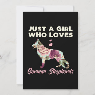 Tarjeta De Agradecimiento Floral Just A Girl Who Loves German Shepherd