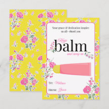 Tarjeta de agradecimiento floral 'Keep Balm and Ca