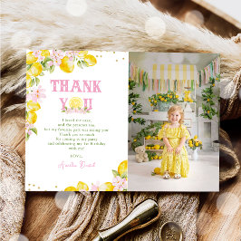 Tarjeta De Agradecimiento  Floral Lemon Birthday Photo