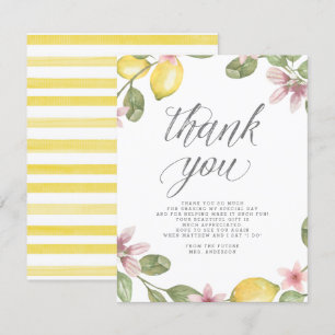 Tarjeta De Agradecimiento Floral Lemon Wreath Bridal Shower