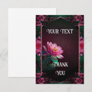 Tarjeta De Agradecimiento "Floral Lotus Boda Suite | Starry Night Romance