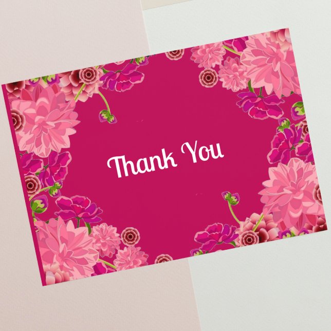 Tarjeta De Agradecimiento Floral magenta (Subido por el creador)