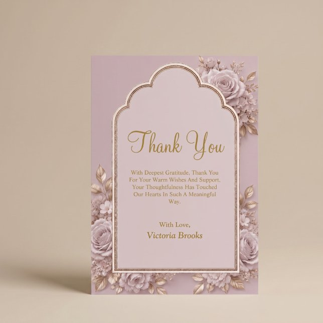Tarjeta de agradecimiento floral malva (Subido por el creador)