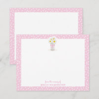 Floral Mason Jar Chica Bow Rosa Stationery