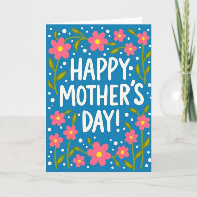 Tarjeta de agradecimiento floral mate (Anverso)