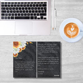 Tarjeta de agradecimiento floral minimalista