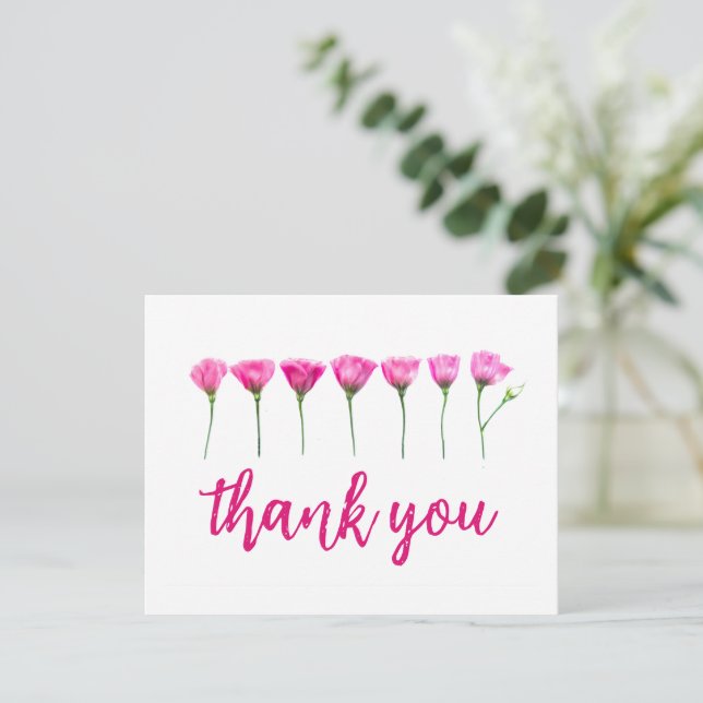 Tarjeta de agradecimiento floral minimalista moder (Anverso de pie)