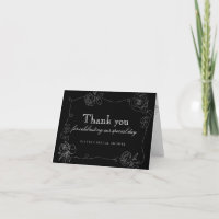 Tarjeta de agradecimiento floral moderna en blanco