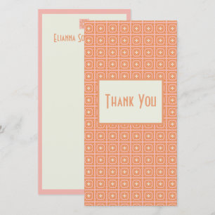 Tarjeta de agradecimiento floral moderna rosa y na