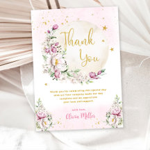 Floral Moon Pink Baby Shower