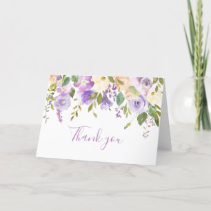 Tarjeta De Agradecimiento Floral morado