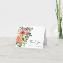 Floral Naranja Purpura Doblado para Boda Personali