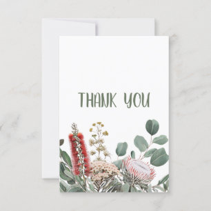 Tarjeta de agradecimiento floral nativa australian